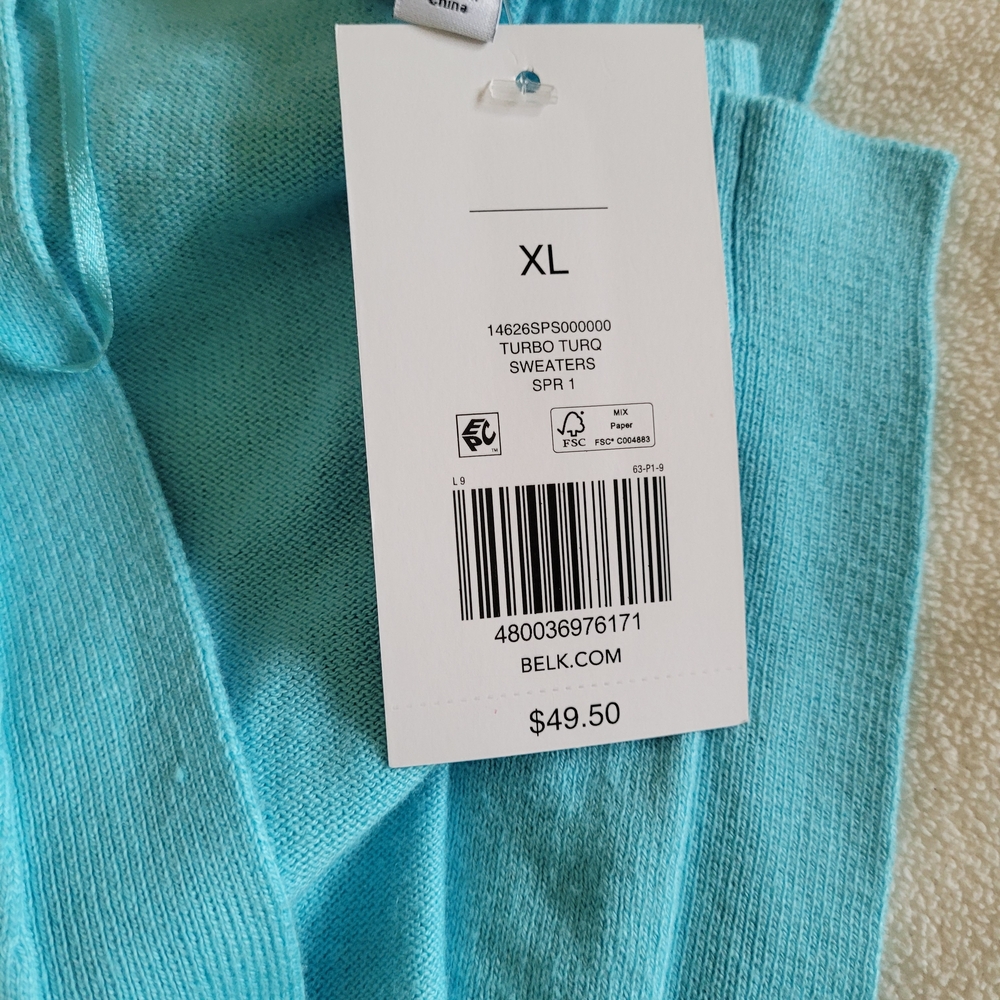 Kim Rogers Turquoise Sweater Cardigan